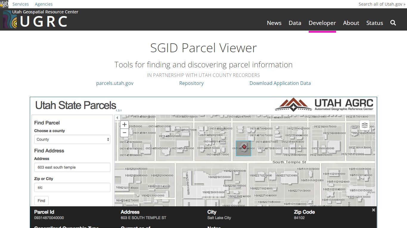 Parcel Viewer - Utah GIS Portal