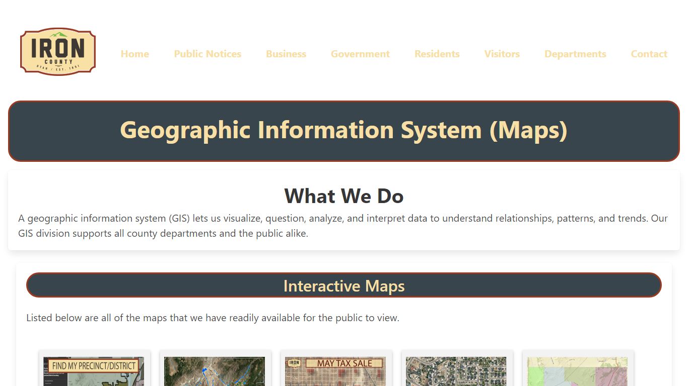 Geographic Information System (Maps) - Iron County, Utah